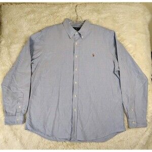 Ralph Lauren Classic Fit Oxford Shirt XXL Blue Button Down Long Sleeve Pony Logo